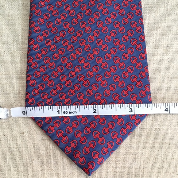 Lester Horsebit Pattern Silk Tie - Picture 3 of 6